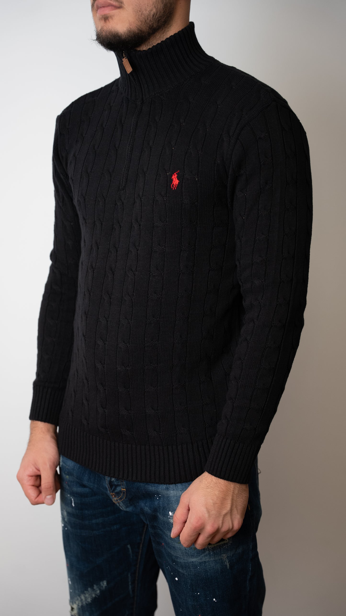 Polo Ralph Lauren Crni Quarter-Zip Džemper