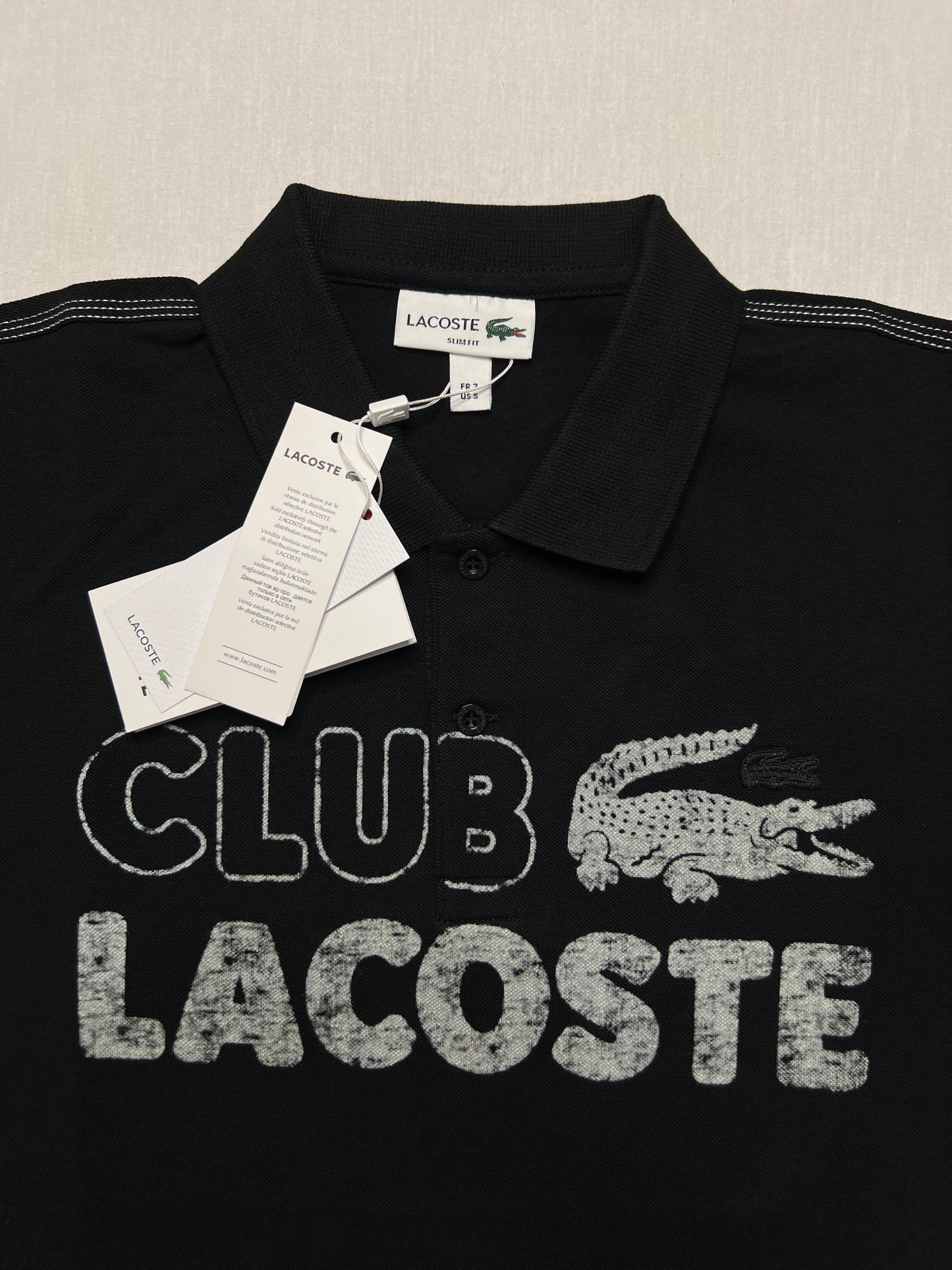 Lacoste 'Club Lacoste' Crna Majica na Kragnicu