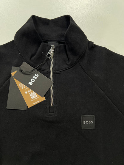 BOSS Crni Half-Zip Duks sa Logom na Grudima