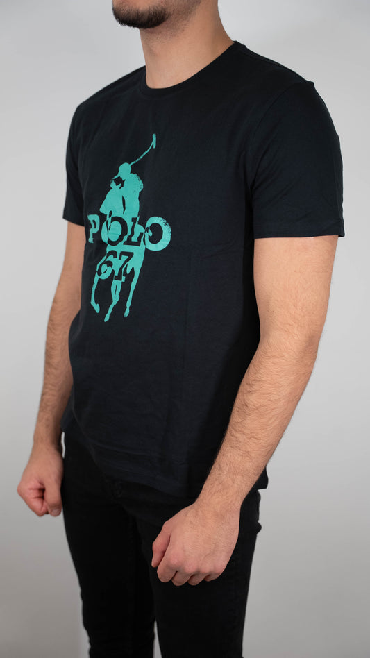 Polo Ralph Lauren Crna Majica sa '67 Horse' Printom