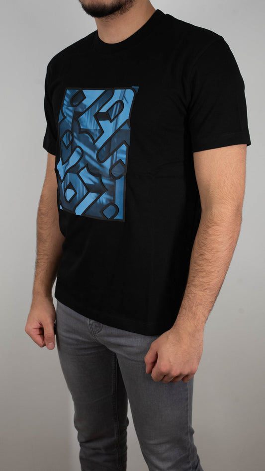 BOSS Crna Majica sa Plavim Znakom