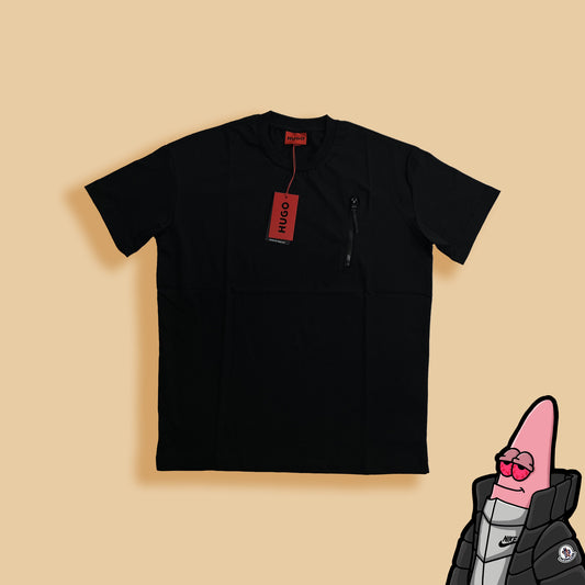 HUGO Crna Majica Sa Zip Logom