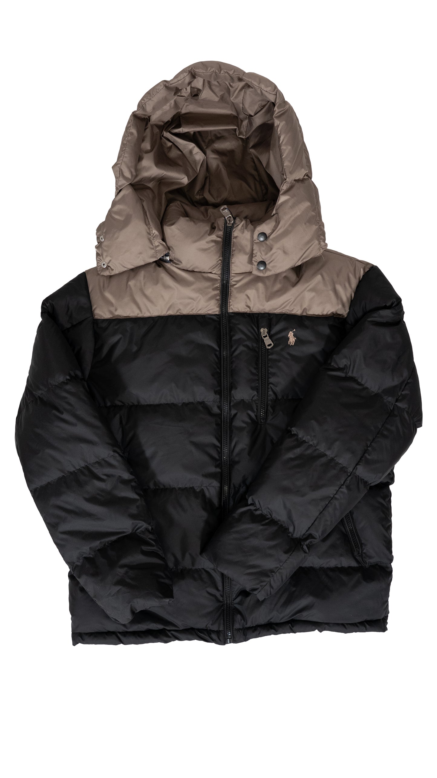 Polo Ralph Lauren Puffer Crna Jakna sa Krem Detaljima