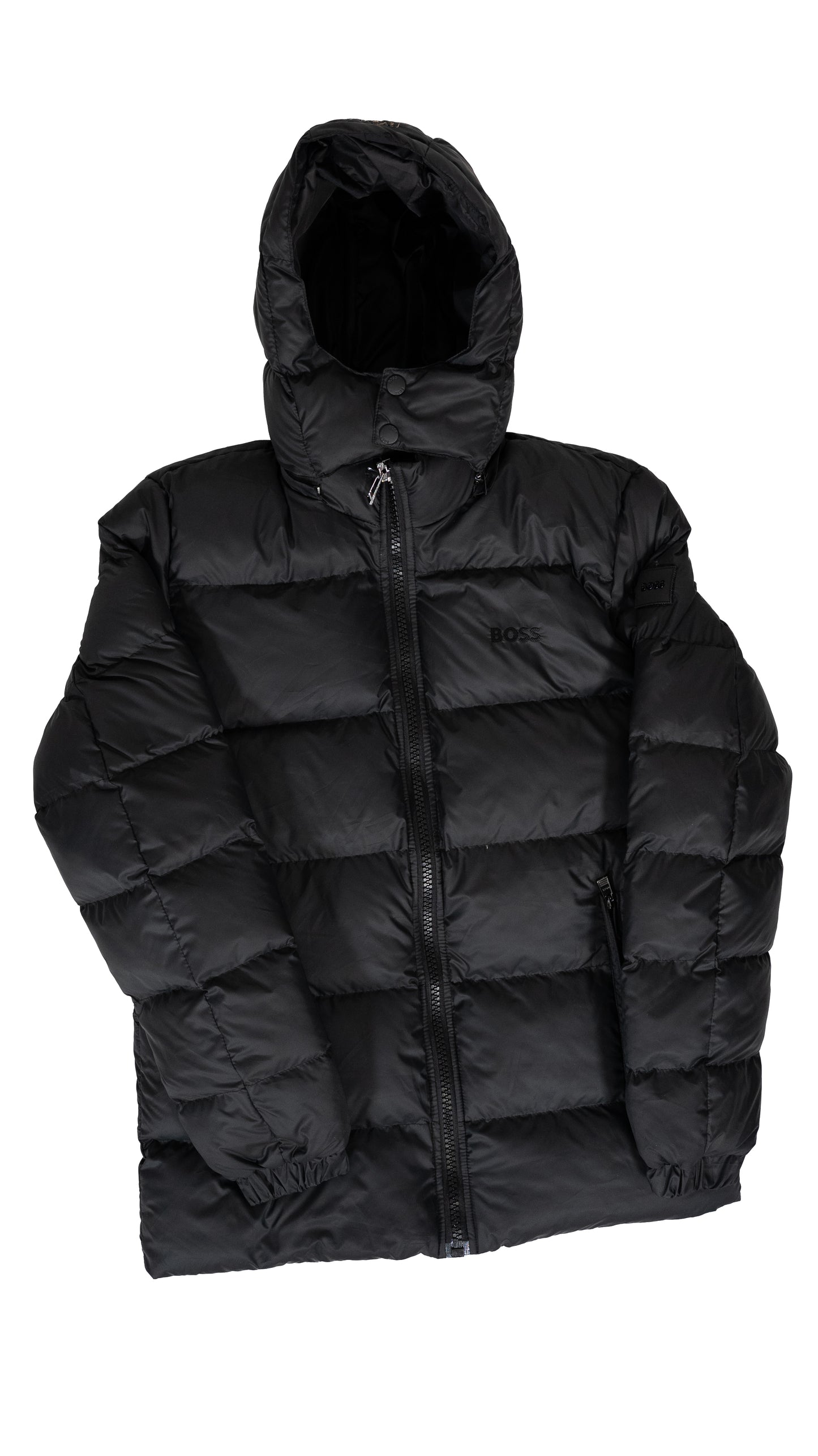 BOSS Crna Puffer Jakna sa Logom na Ramenu