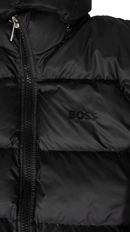 BOSS Crna Puffer Jakna sa Logom na Ramenu