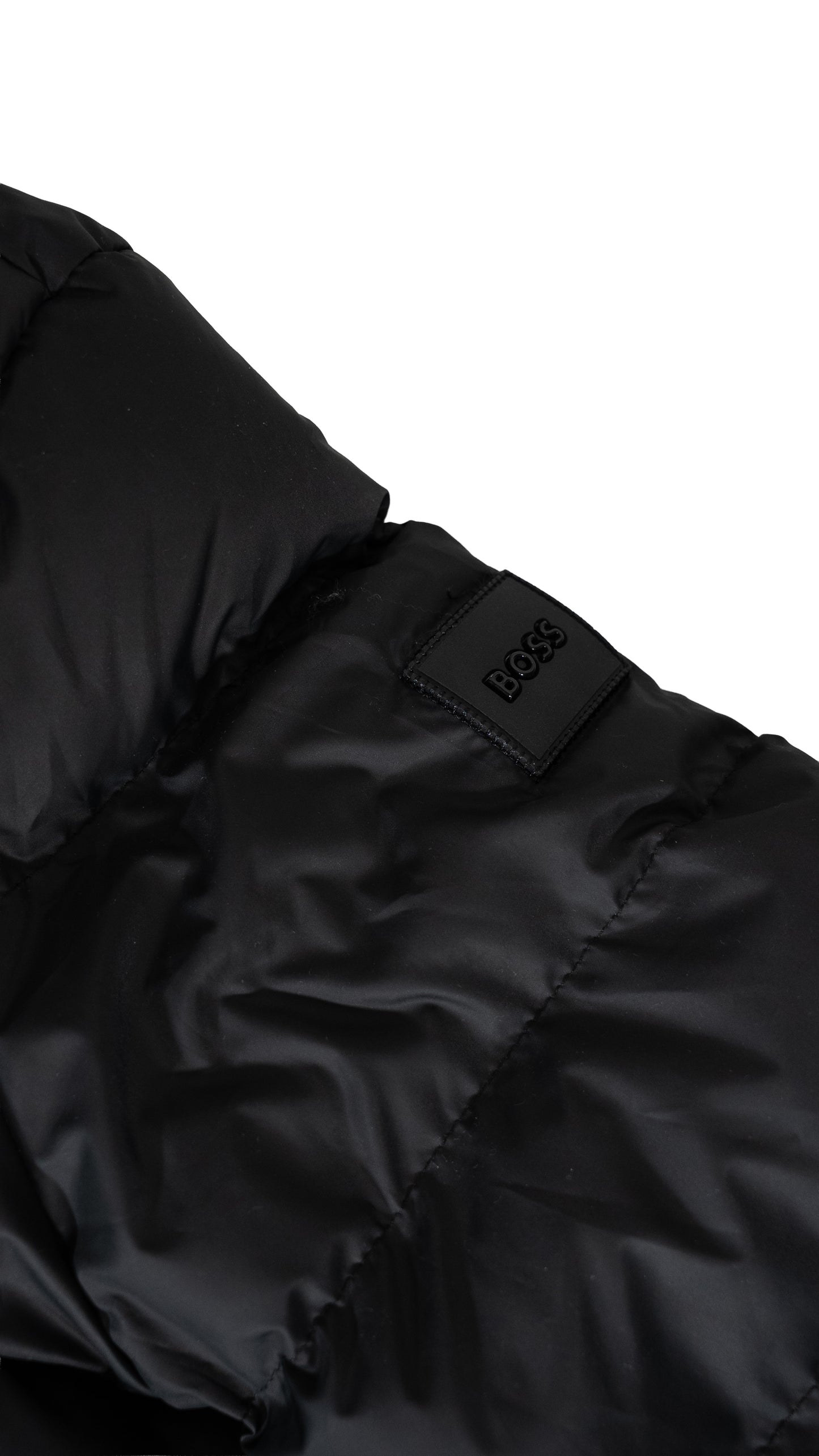 BOSS Crna Puffer Jakna sa Logom na Ramenu