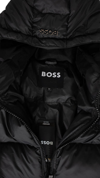 BOSS Crna Puffer Jakna sa Logom na Ramenu