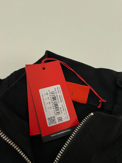 HUGO Crni Quarter-Zip Duks sa Minimalistic Box Logom