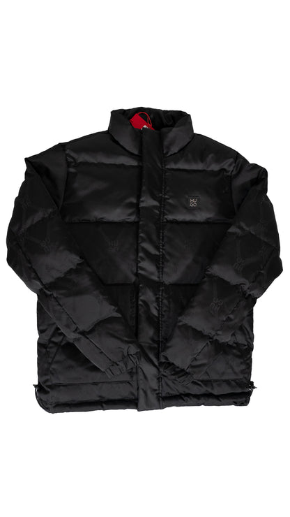 HUGO Crna Jakna sa Box Logom i All-Over Logo Printom