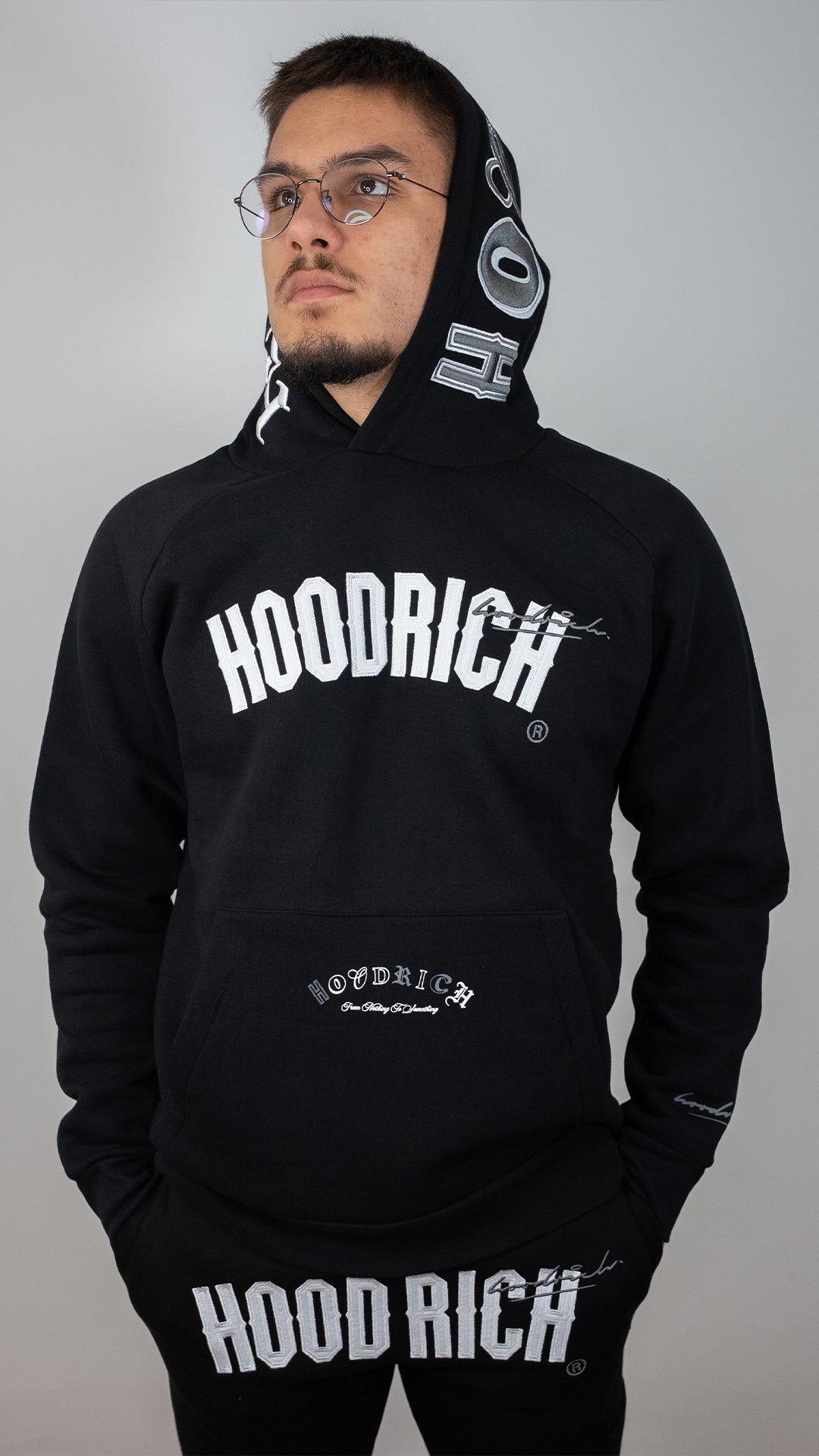 HOODRICH Crni Komplet sa Big Logom
