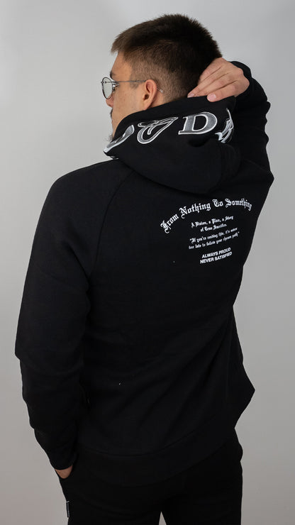 HOODRICH Crni Duks sa Logom i Printom Preko Leða