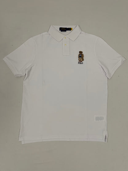 Polo Ralph Lauren Bela Majica na Kragnu sa Elegant Bear Znakom
