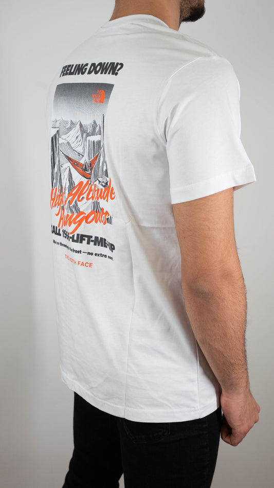 The North Face Bela Majica sa Camping Printom na Leðima