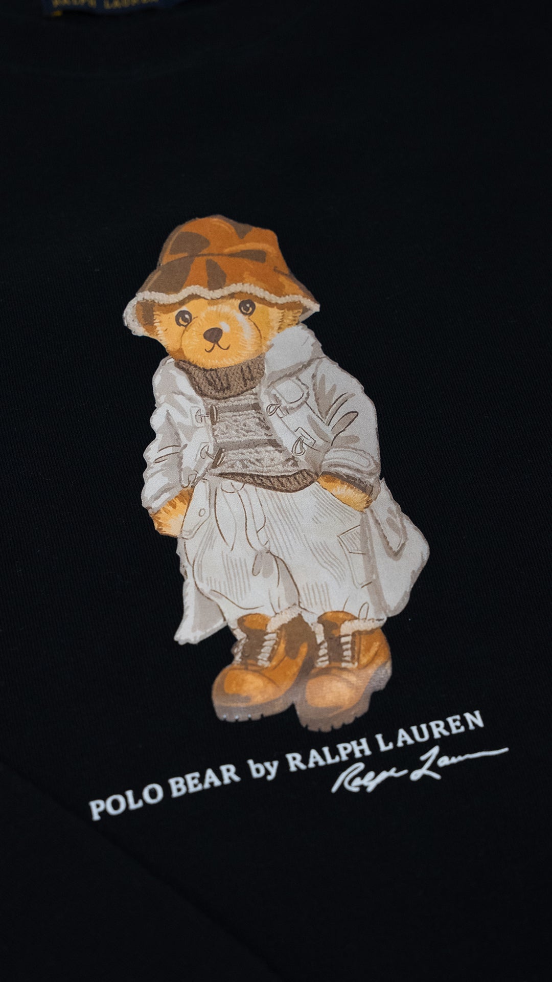Polo Ralph Lauren Crni Duks sa Autumn Bear Printom