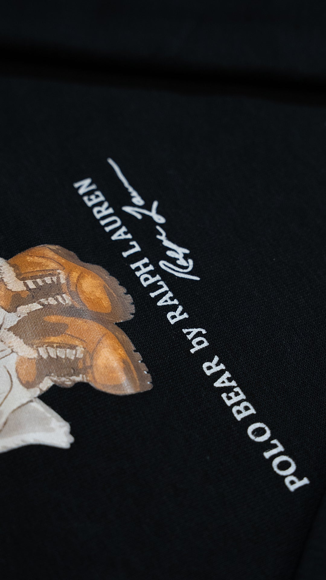 Polo Ralph Lauren Crni Duks sa Autumn Bear Printom