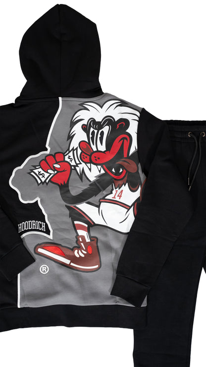 HOODRICH Crna Komplet Trenerka sa Money Collector Printom na Leðima