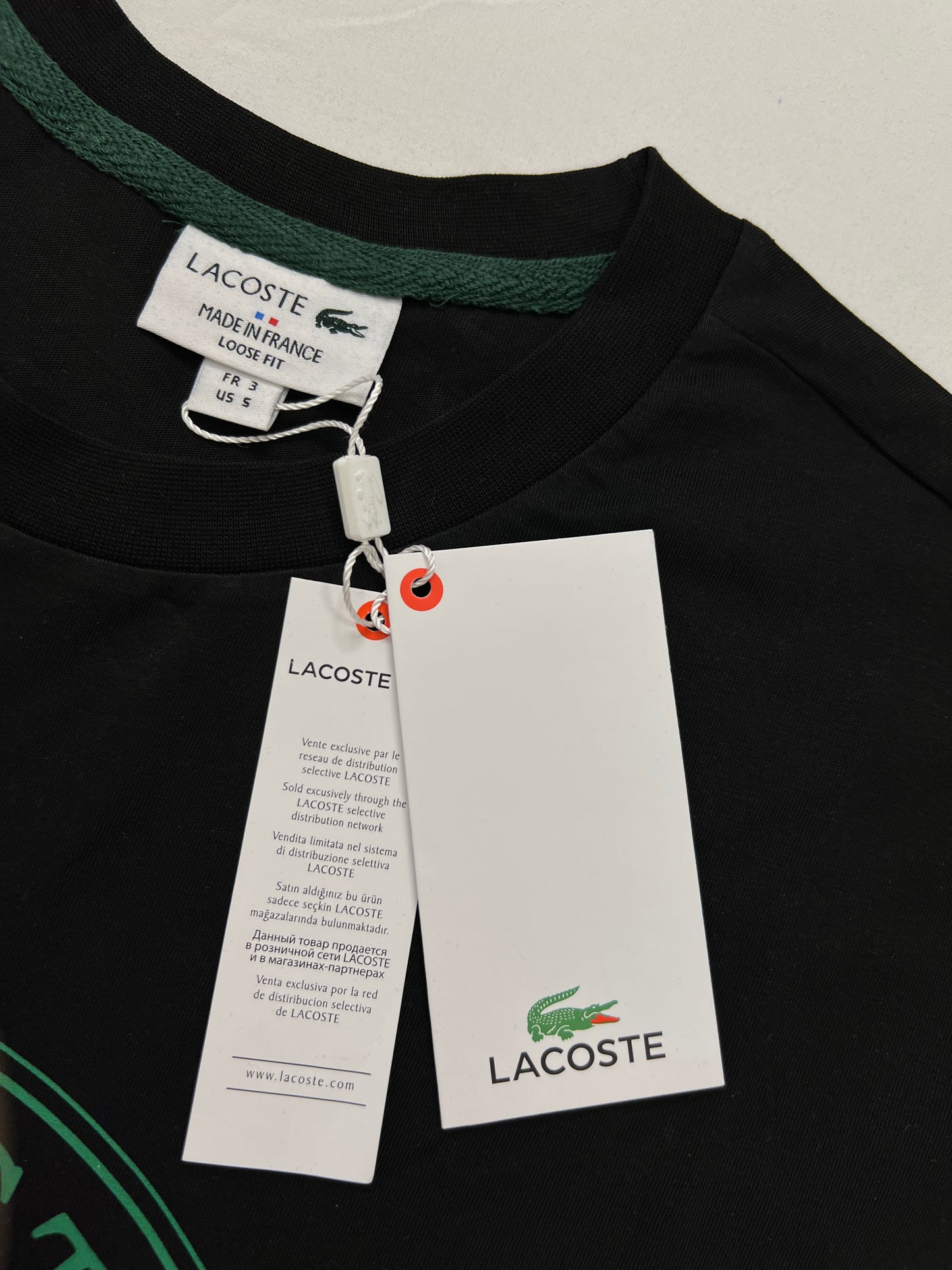 Lacoste Crna Majica sa Big Logo Printom [Loose FIT]