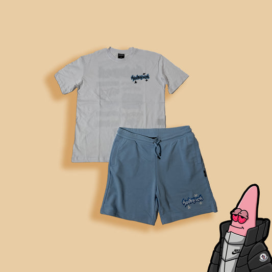 HOODRICH Bela Majica i Baby Blue Komplet sa Printom