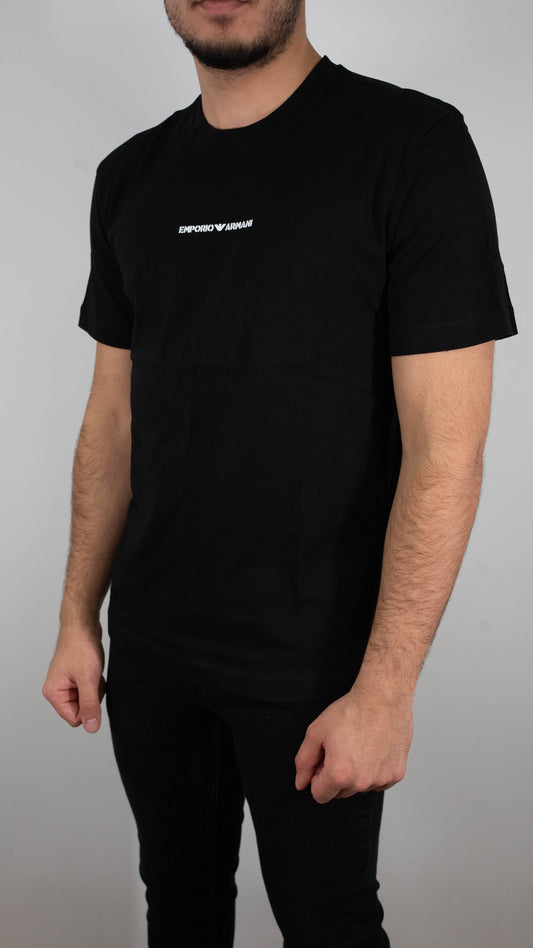 Emporio Armani EA7 Crna Majica sa Minimalistic Text Znakom