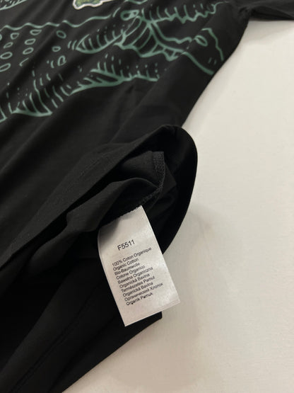 Lacoste Crna Majica sa Big Croc Printom i Velikim Znakom [Relaxed Fit]