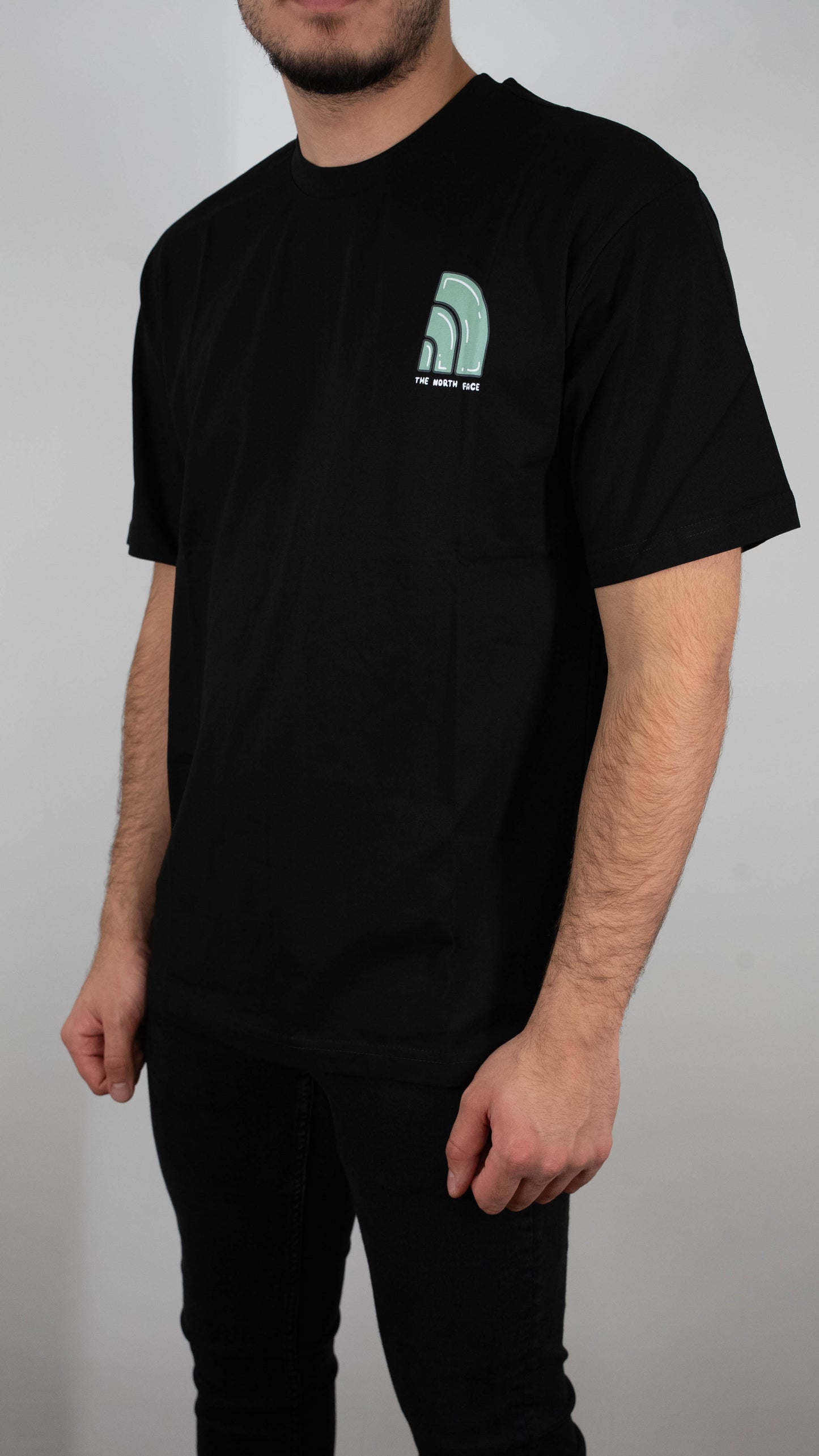 The North Face Crna Majica sa 'Bubble Tee' Logom na Leðima