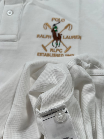 Polo Ralph Lauren Bela Majica sa Big Logom i Brojem na Rukavu