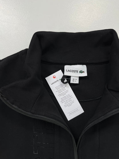Lacoste Crni Komplet Trenerke sa Text Printom