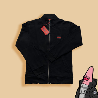 HUGO Crni Full-Zip Elegant Duks sa Logom na Grudima
