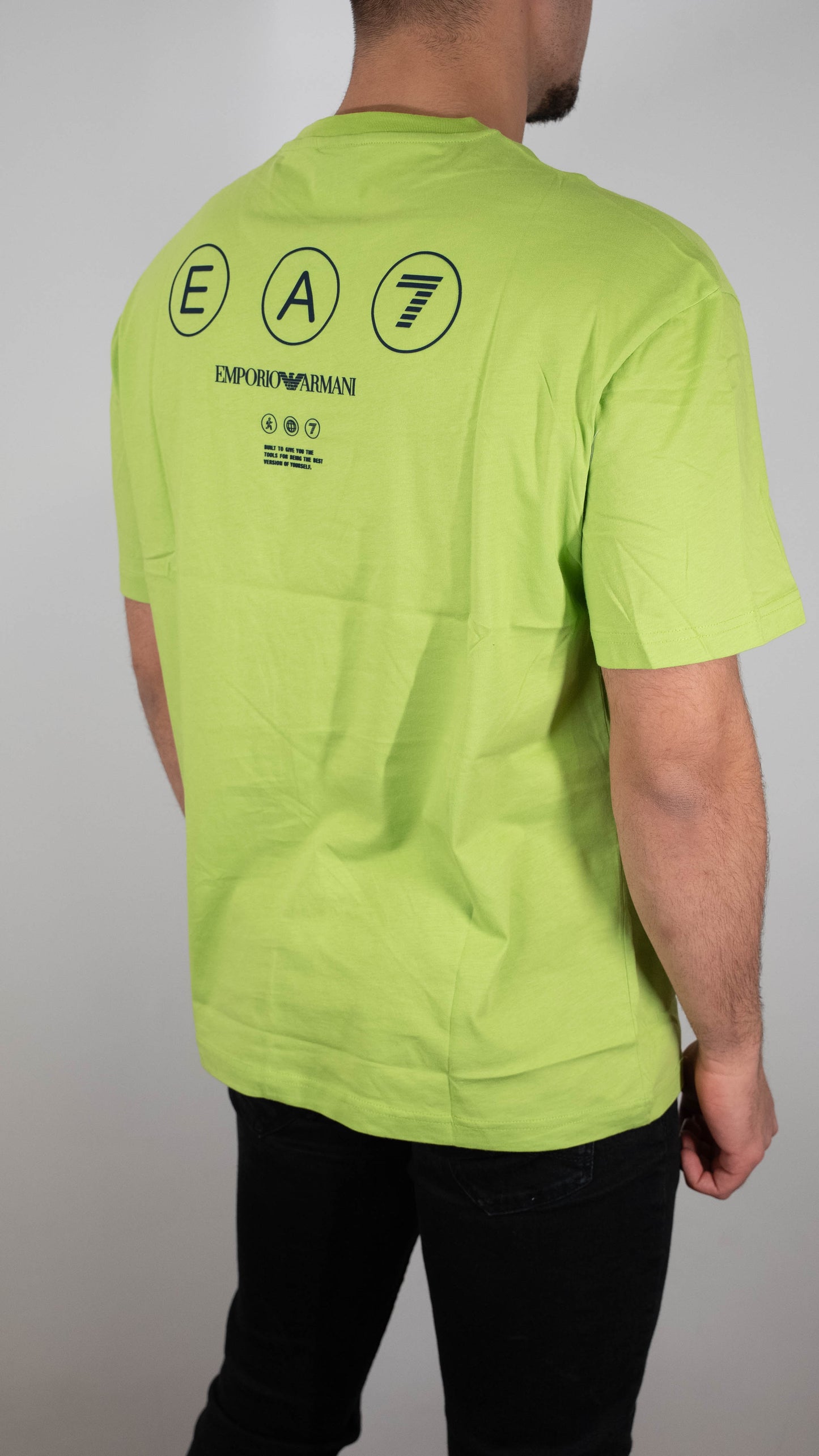 Emporio Armani EA7 Neon Zelena Majica sa Printom na Leðima