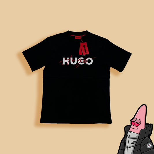 HUGO Crna Majica Logo Print/Ušiveni 2025