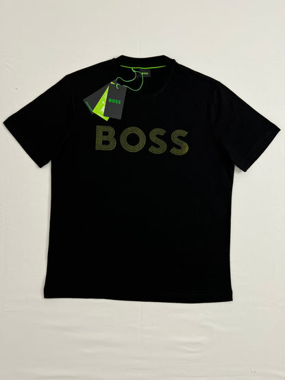 BOSS Crna Majica sa Big BOSS Gumenim Logom