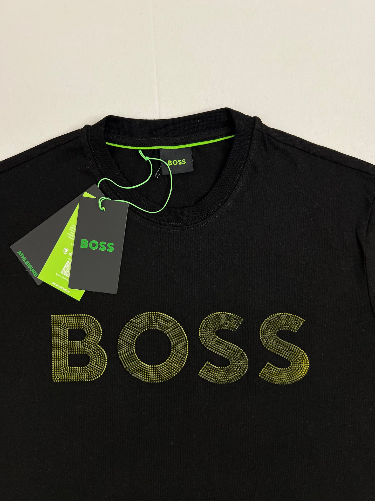 BOSS Crna Majica sa Big BOSS Gumenim Logom