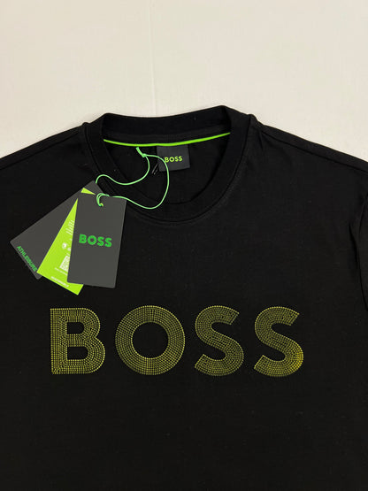 BOSS Crna Majica sa Big BOSS Gumenim Logom
