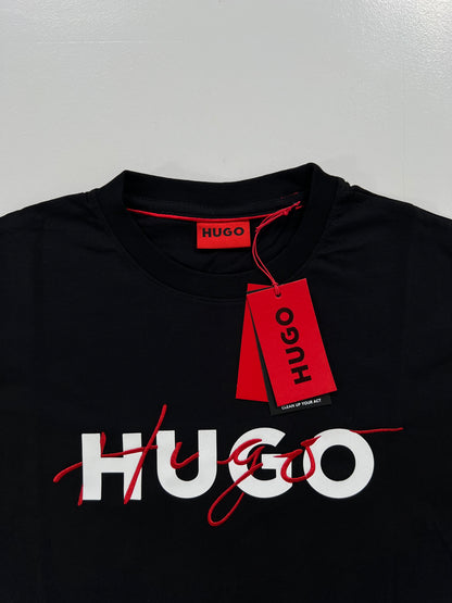 HUGO Crna Majica Logo Print/Ušiveni 2025
