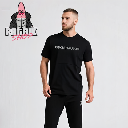 Emporio Armani EA7 Crna majica sa Big Logo Printom
