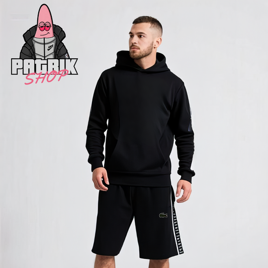 Lacoste Crni Šorc sa Lacoste Logom sa Strane