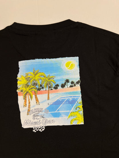 Lacoste Crna Majica sa Miami Beach Back Printom