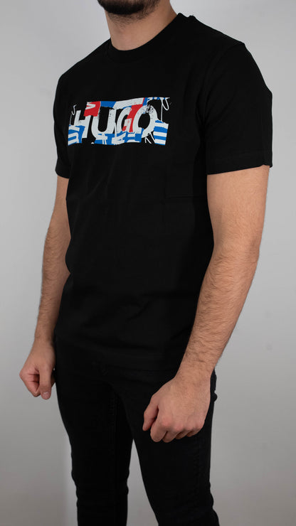 HUGO Blue Crna Majica sa Velikim Logom