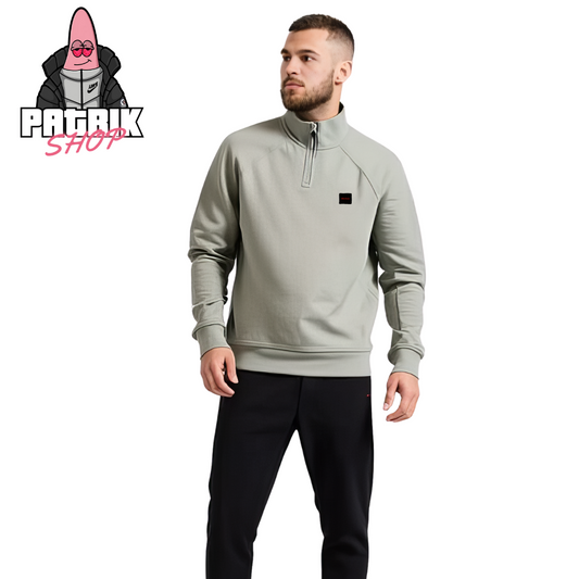 HUGO Krem Quarter-Zip Krem Duks sa Minimalistic Box Logom