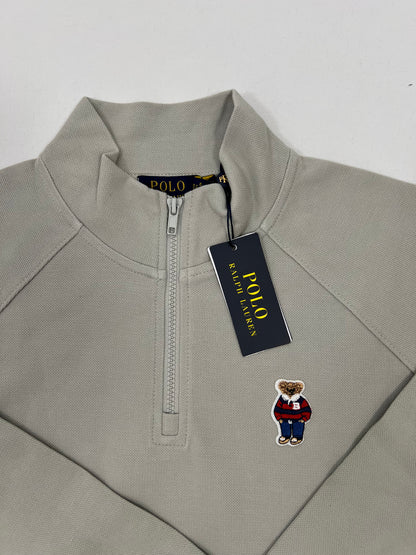 Polo Ralph Lauren Krem Quarter-Zip Duks sa Bear Logom