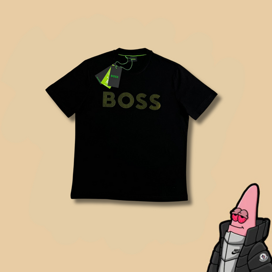 BOSS Crna Majica sa Big BOSS Gumenim Logom