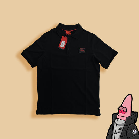 HUGO Crna Polo Majica Liquid Logo Na Grudima