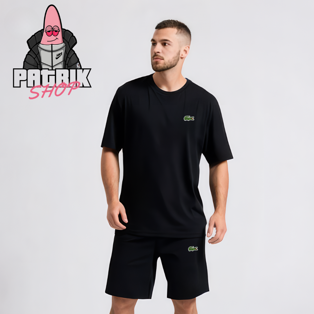Lacoste Crni Komplet Majica+Šorc