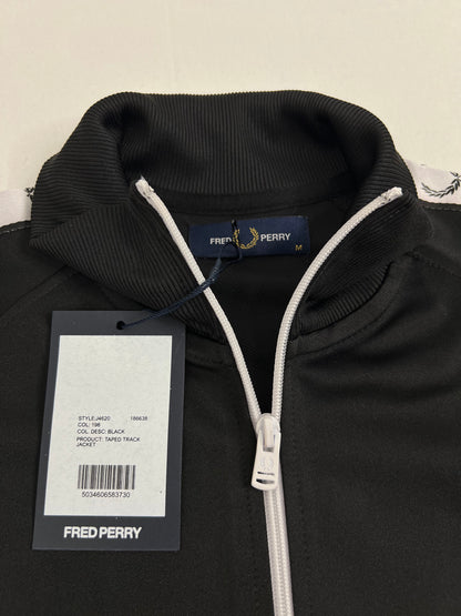 Fred Perry Full-Zip Crni Duks sa Logom na Rukavima