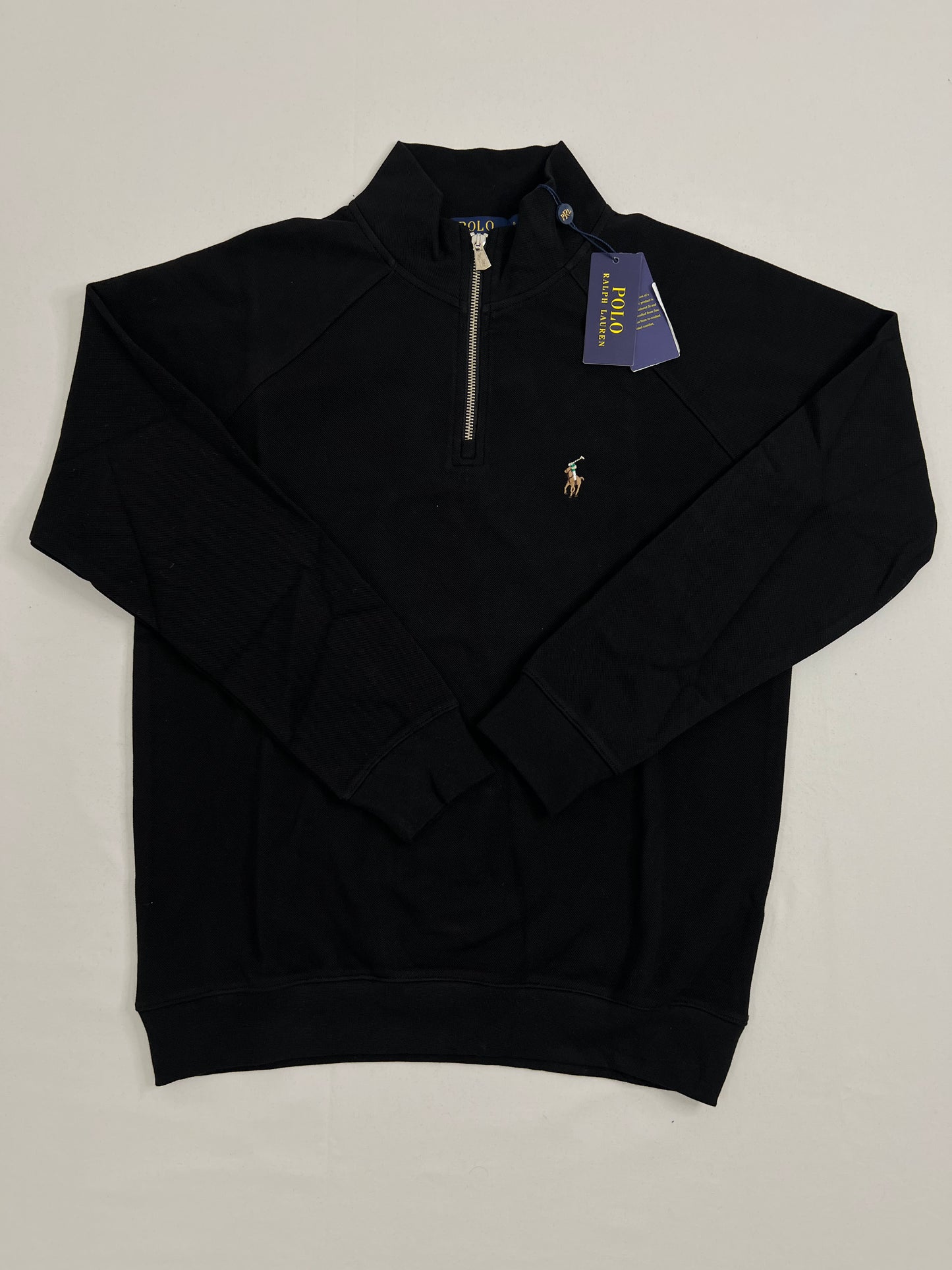 Polo Ralph Lauren Crni Quarter-Zip Duks sa Not Basic Ralph Logom