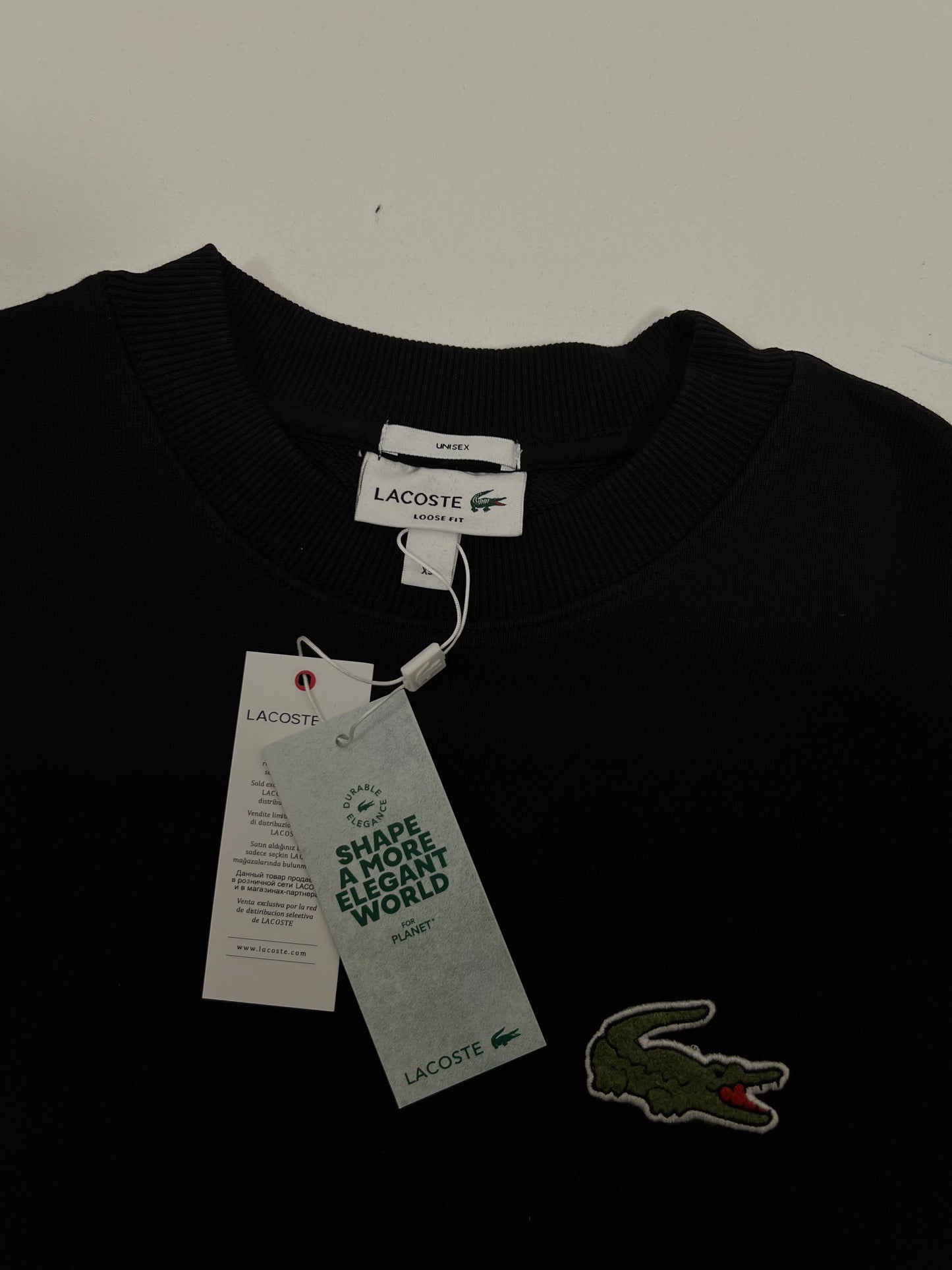 Lacoste Crni Unisex Duks sa Big Croc Logom [Relaxed Fit]