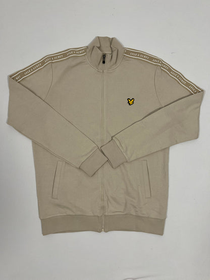 Lyle & Scott Sport Full-Zip Krem Duks sa Logom i Textom na Rukavima