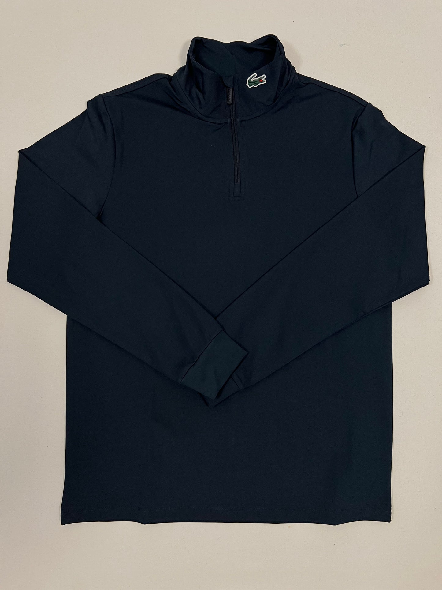Lacoste Teget Quarter-Zip Duks sa Logom na Kragni