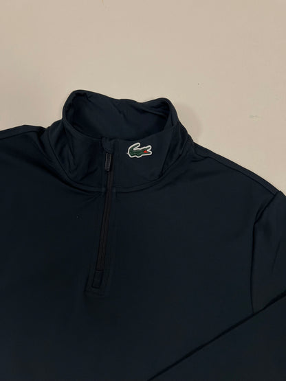 Lacoste Teget Quarter-Zip Duks sa Logom na Kragni