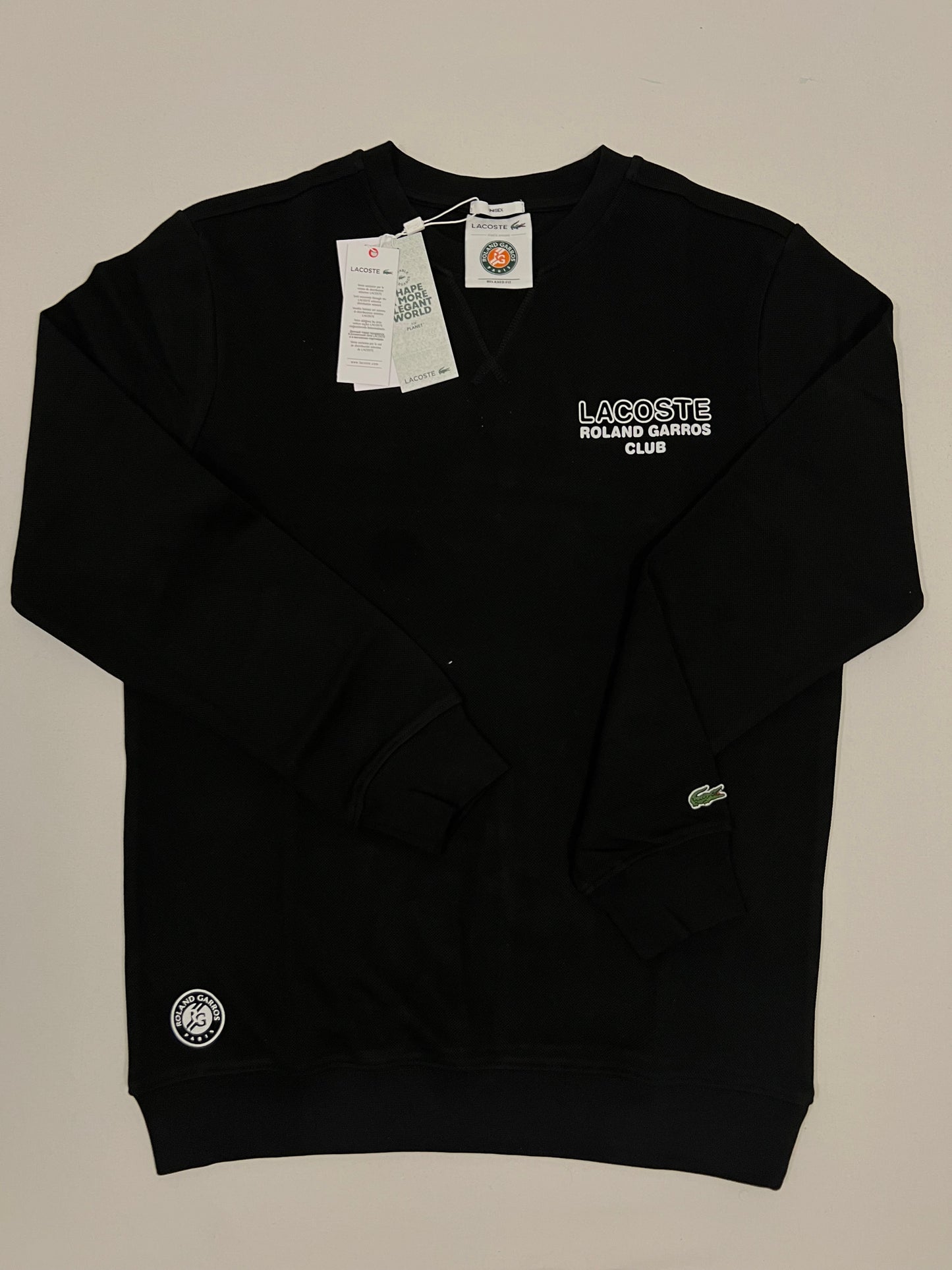 Lacoste x Roland Garros Crni Duks sa Printom na Leđima